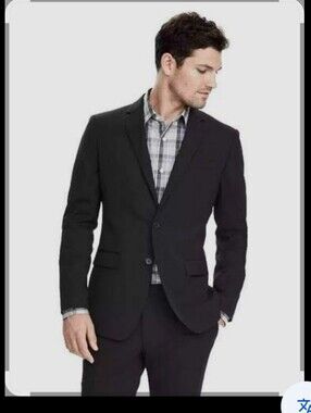 Banana Republic Black Signature Italian Hopsack Reda Flexo Italian Blazer 38R